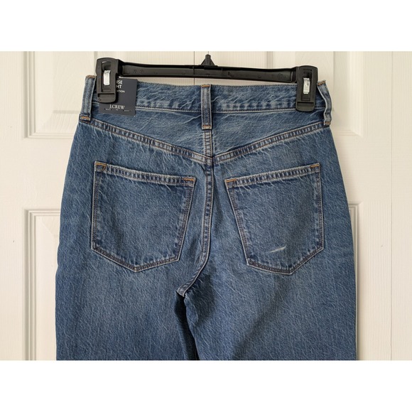 J. Crew‎ Premium Edition Straight Jean Button Fly Womens 24 Blue Fleur NWT BT081 - Picture 4 of 8